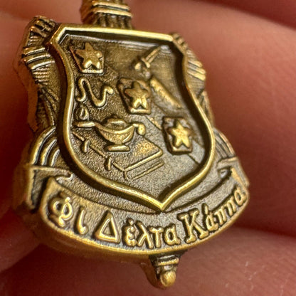 Vintage Phi Delta Kappa Education Honor Society Lapel Pin Tie Tack  Crest Shield