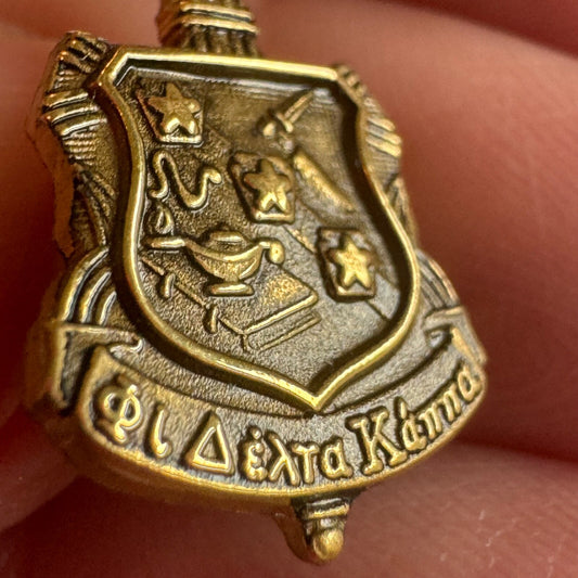 Vintage Phi Delta Kappa Education Honor Society Lapel Pin Tie Tack  Crest Shield