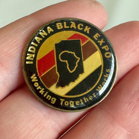 Indiana Black Expo Enamel Pin Working Together Theme Round 