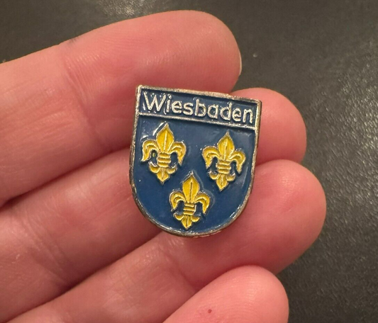 Wiesbaden Germany Shield Crest Lapel Pin Travel Souvenir