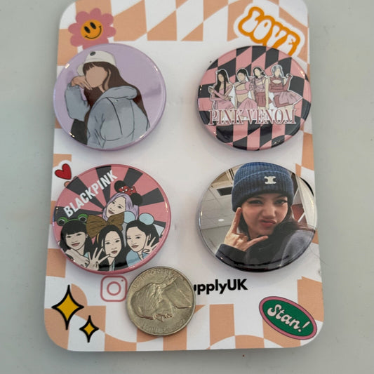 4 Pin Set Blackpink Lapel Pin Pink Venom Lot Button