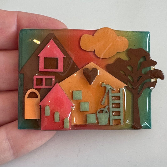 House Pins by Lucinda Heart DIY Hammer Ladder Bucket Brooch Pin