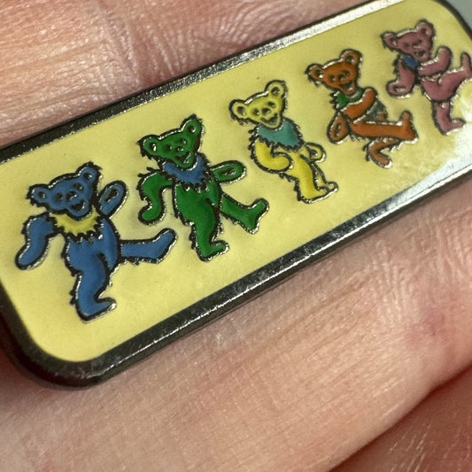 Grateful Dead Dancing Bears Pintrill Levi's Lapel Pin Rare