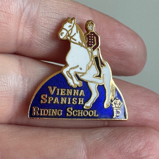 Vintage Vienna Spanish Riding School Enamel Lapel Pin 