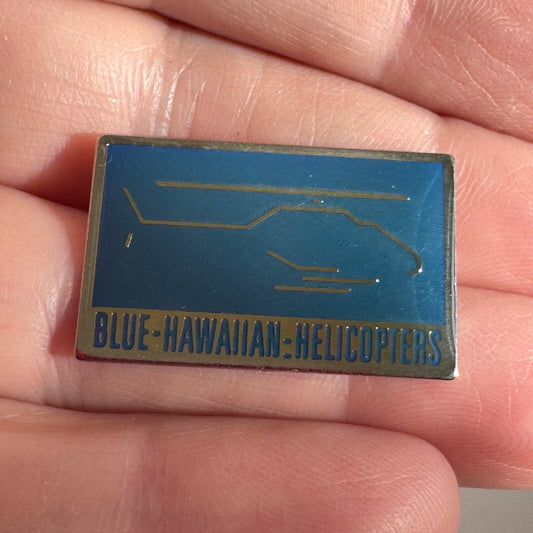 Vintage Blue Hawaiian Helicopters Lapel Pin Souvenir Hawaii