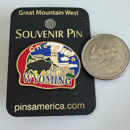 Cheyenne Wyoming Capitol & Buffalo Lapel Pin – Cheyenne, WY, USA New on Card