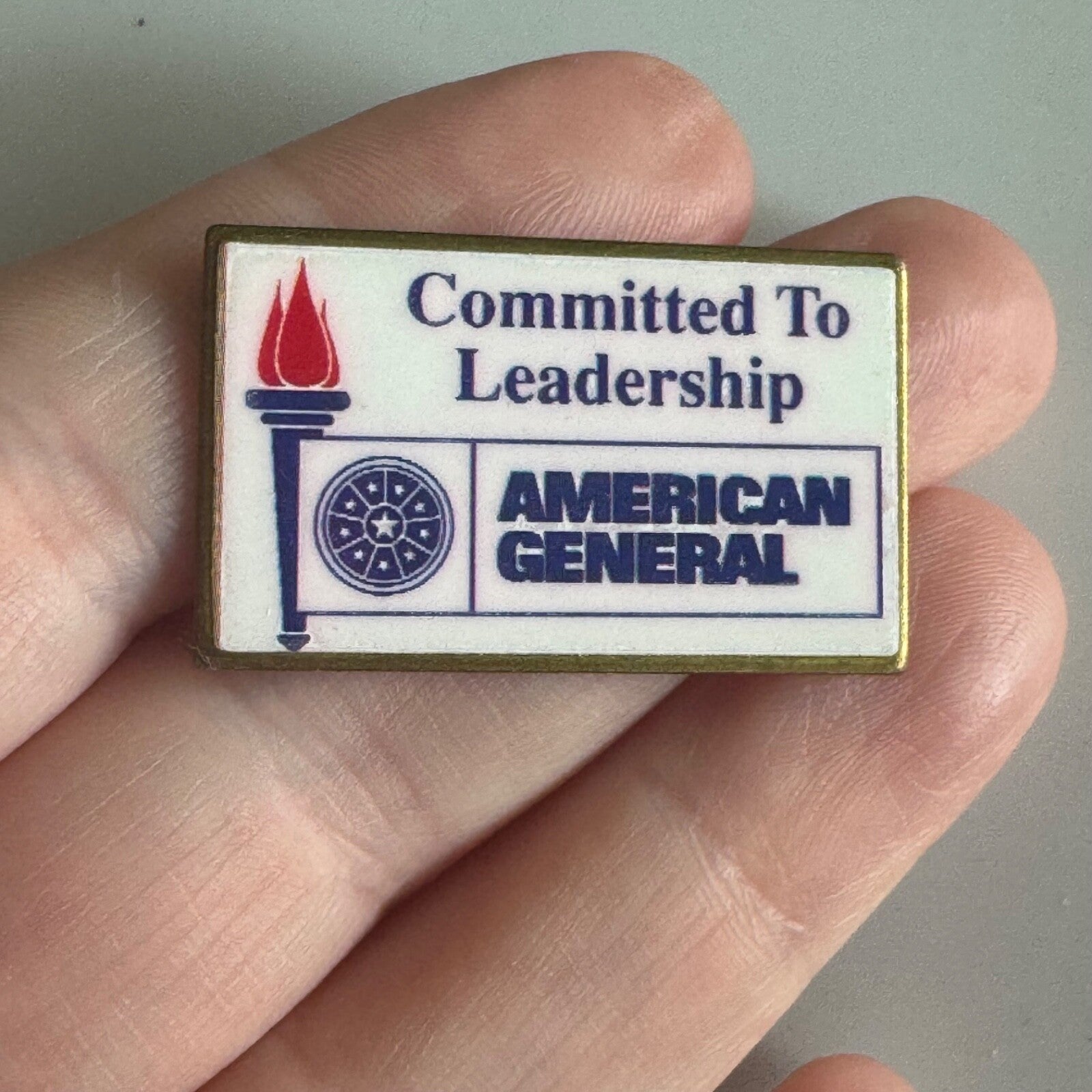 American General “Committed to Leadership” Lapel Pin – Insurance Promo Badge