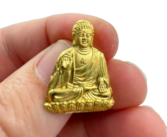 Vintage TianTan Gold Buddha Statue Pin Pinback
