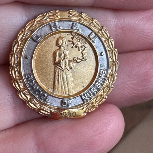 1990 Oregon Health & Science University OHSU School of Nursing Pin Engraved