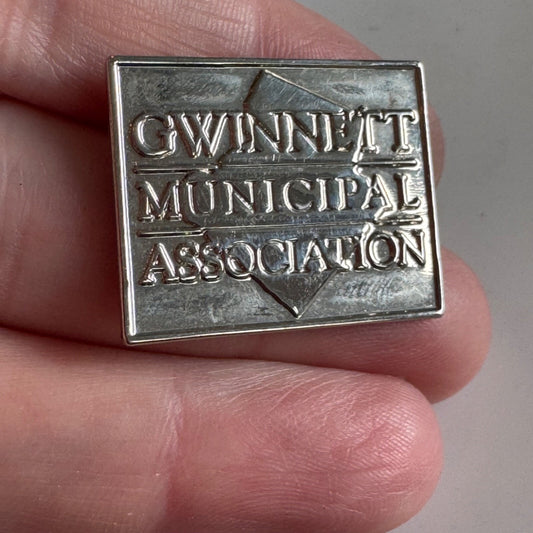 Vintage Gwinett Municipal Association Georgia Lapel Pin Silver tone
