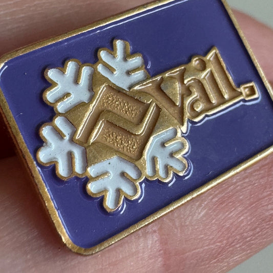 Vintage Vail Snowflake Purple Enamel Lapel Pin