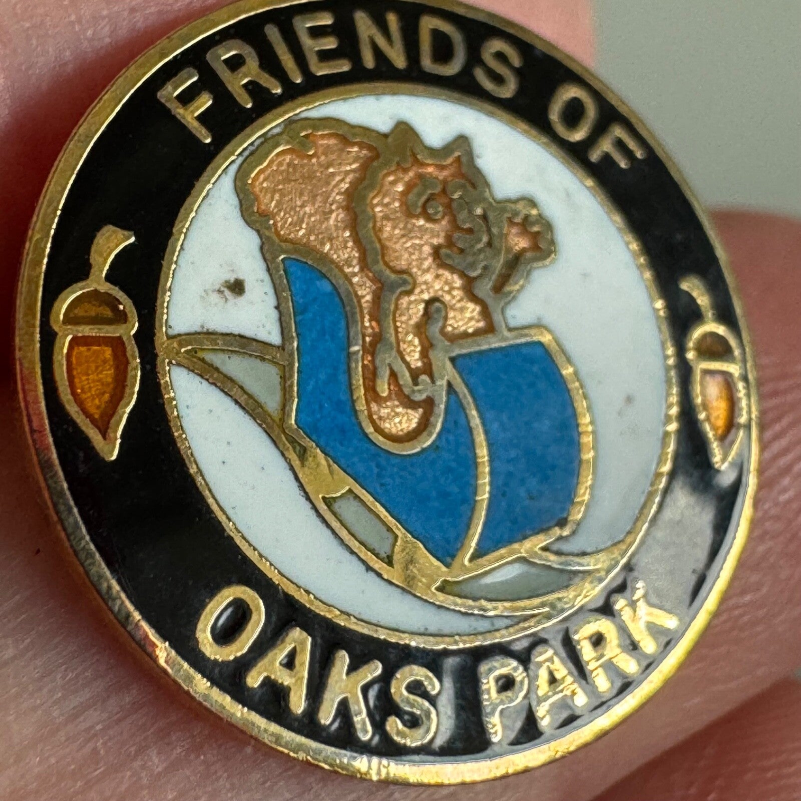 Vintage Friends of Oaks Park Amusement Park Portland Oregon Cloisonne Lapel Pin