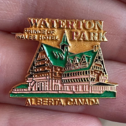 Vintage Waterton Park Prince of Wales Hotel Alberta Canada Lapel Pin Souvenir