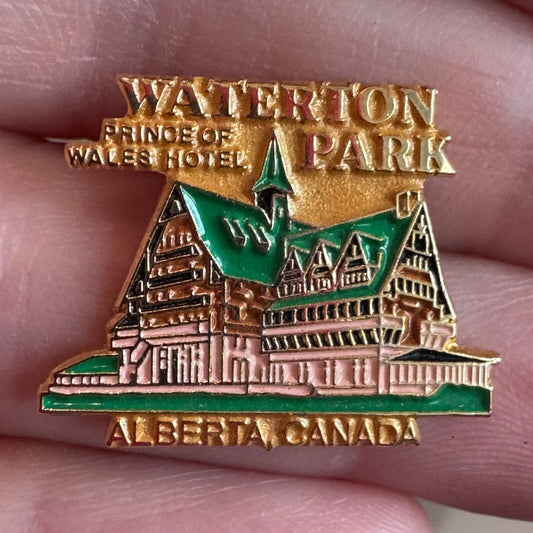 Vintage Waterton Park Prince of Wales Hotel Alberta Canada Lapel Pin Souvenir
