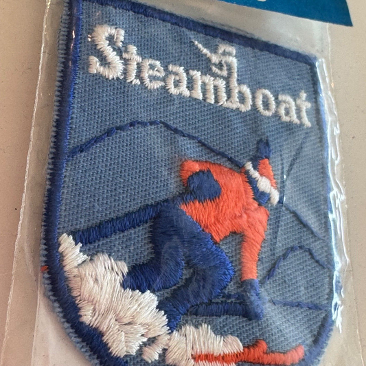 Vintage Steamboat Colorado Downhill Ski Patch Logo Resort Skiing Voyager