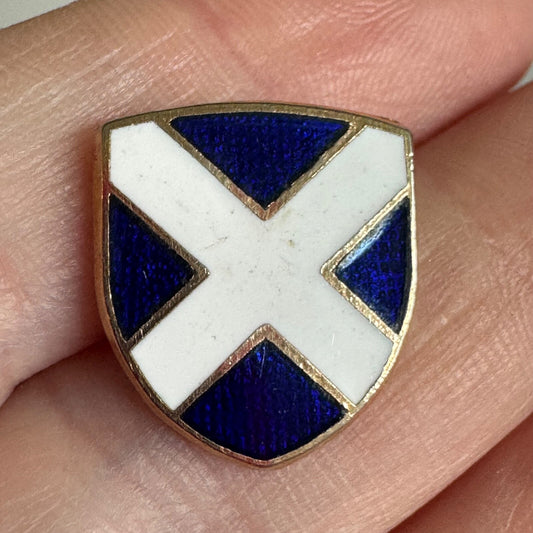 Vintage Scotland Saltire Shield Enamel Pin Scottish Souvenir