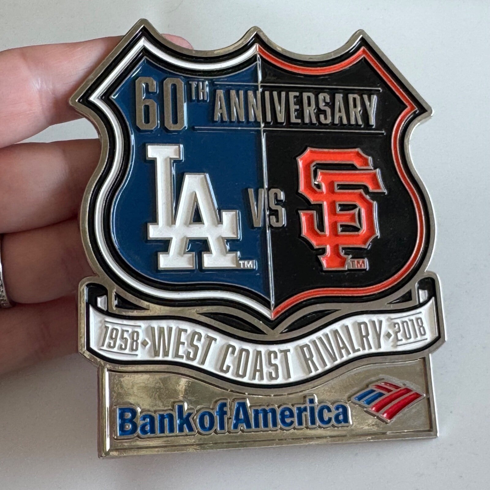 2018 60th Anniversary West Coast Rivalry Bank of America Lapel Pin