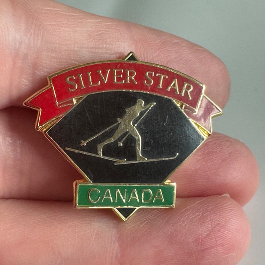 Vintage Silver Star Canada Ski Skiing Lapel Pin