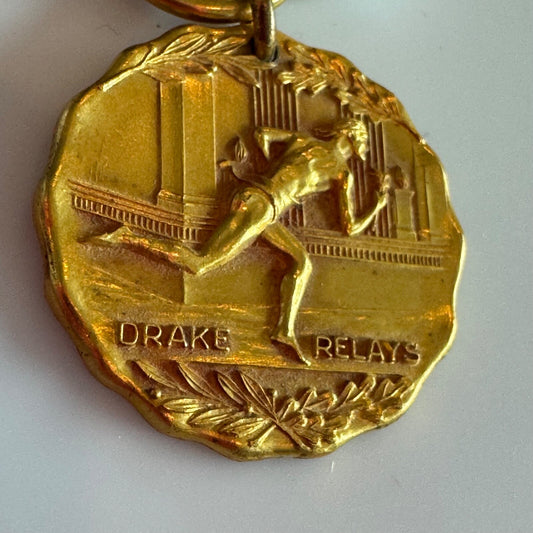 Vintage Drake Relays 1/2 Mile Relay 1948 Medal Gold Tone Dura Jostens Track