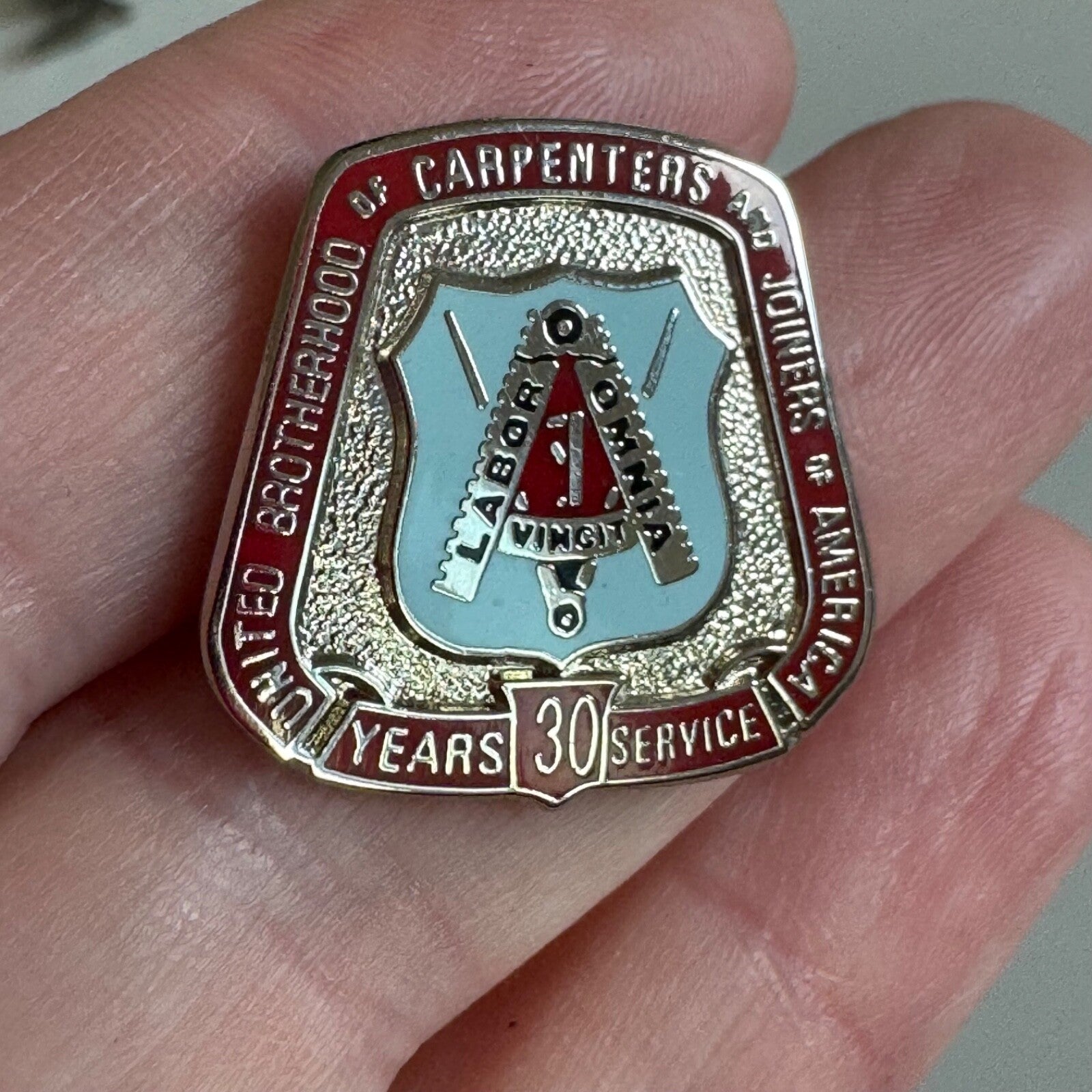 Vintage United Brotherhood of Carpenters 30 Years Pin Tie Tack Union UBC