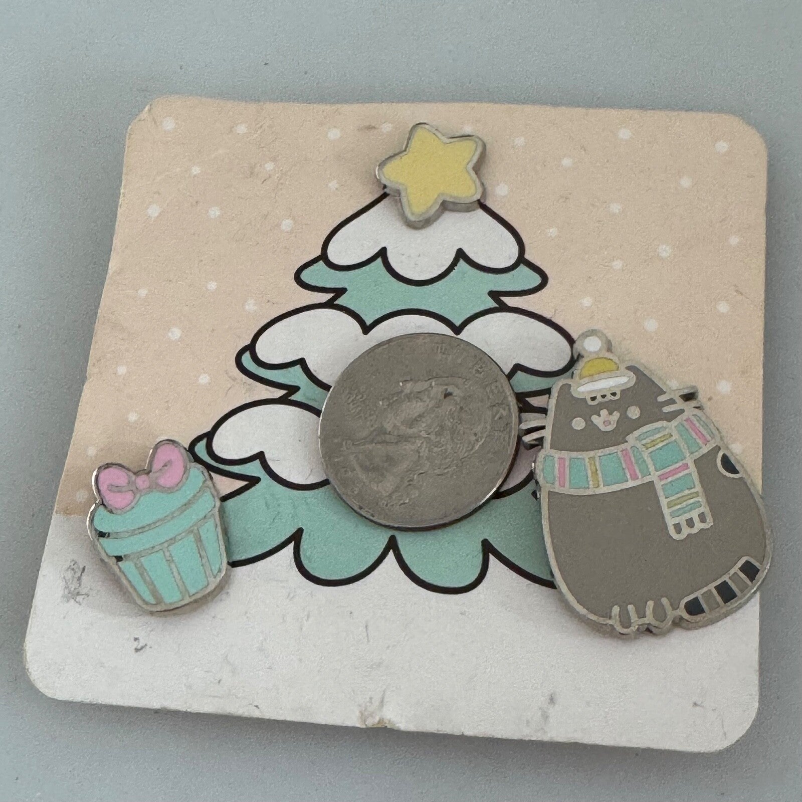 2017 Pusheen Box Exclusive Culturefly 3 Pin Set Christmas Winter