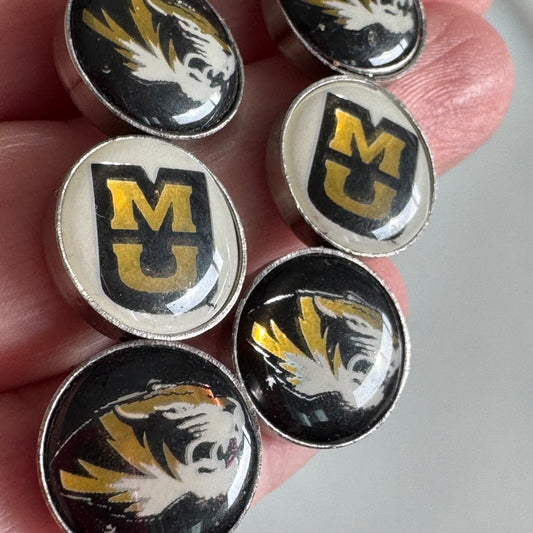 Vintage University of Missouri Mizzou Tigers Dangle Earrings