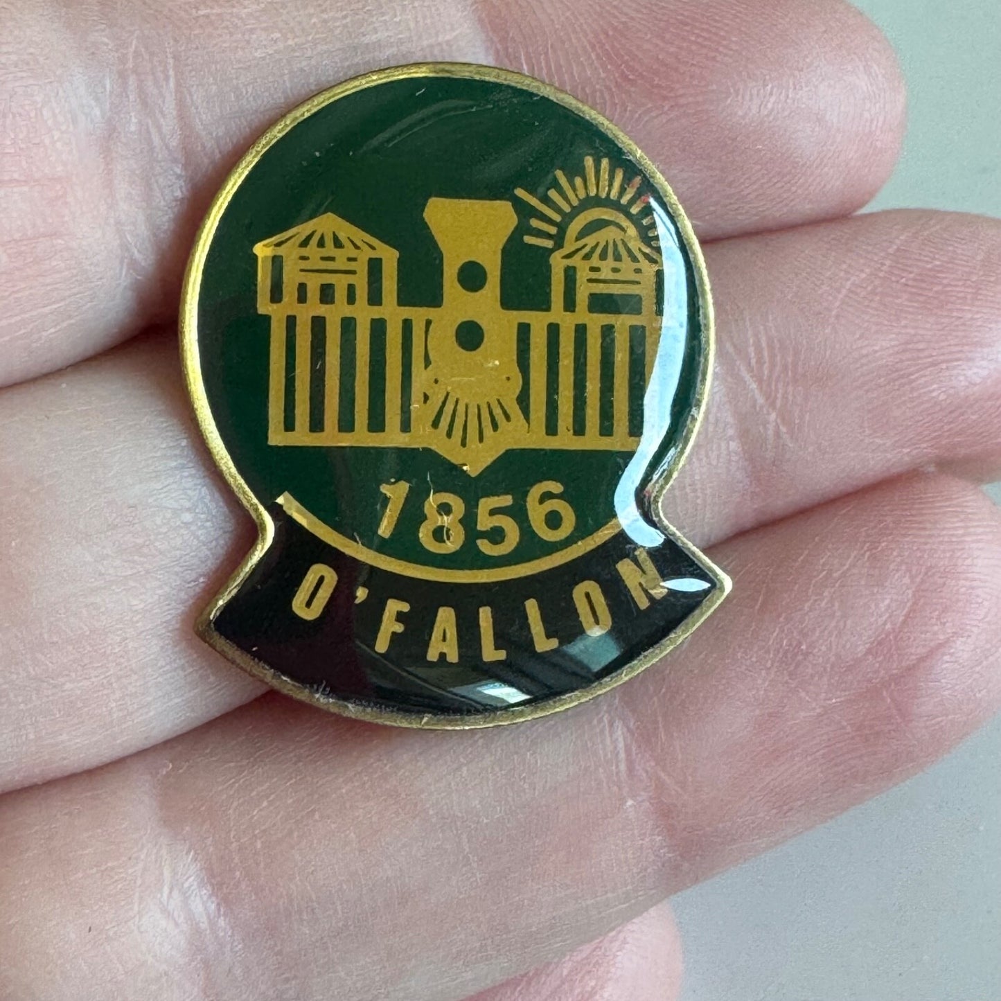Vintage City of O'Fallon Missouri Lapel Pin Coat of Arms OFallon
