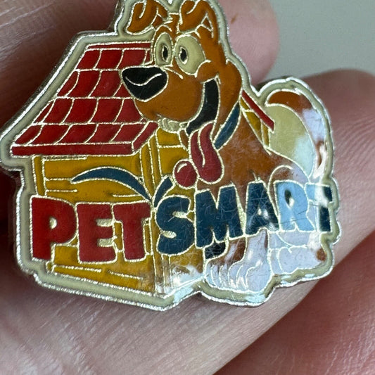 Vintage Petsmart Lapel Pin Employee Dog with Doghouse