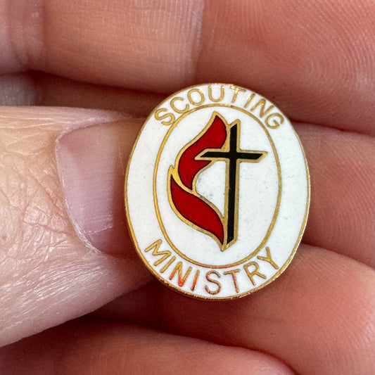 Vintage United Methodist Church Scouting Ministry Lapel Pin Boy Scouts UMC Girl