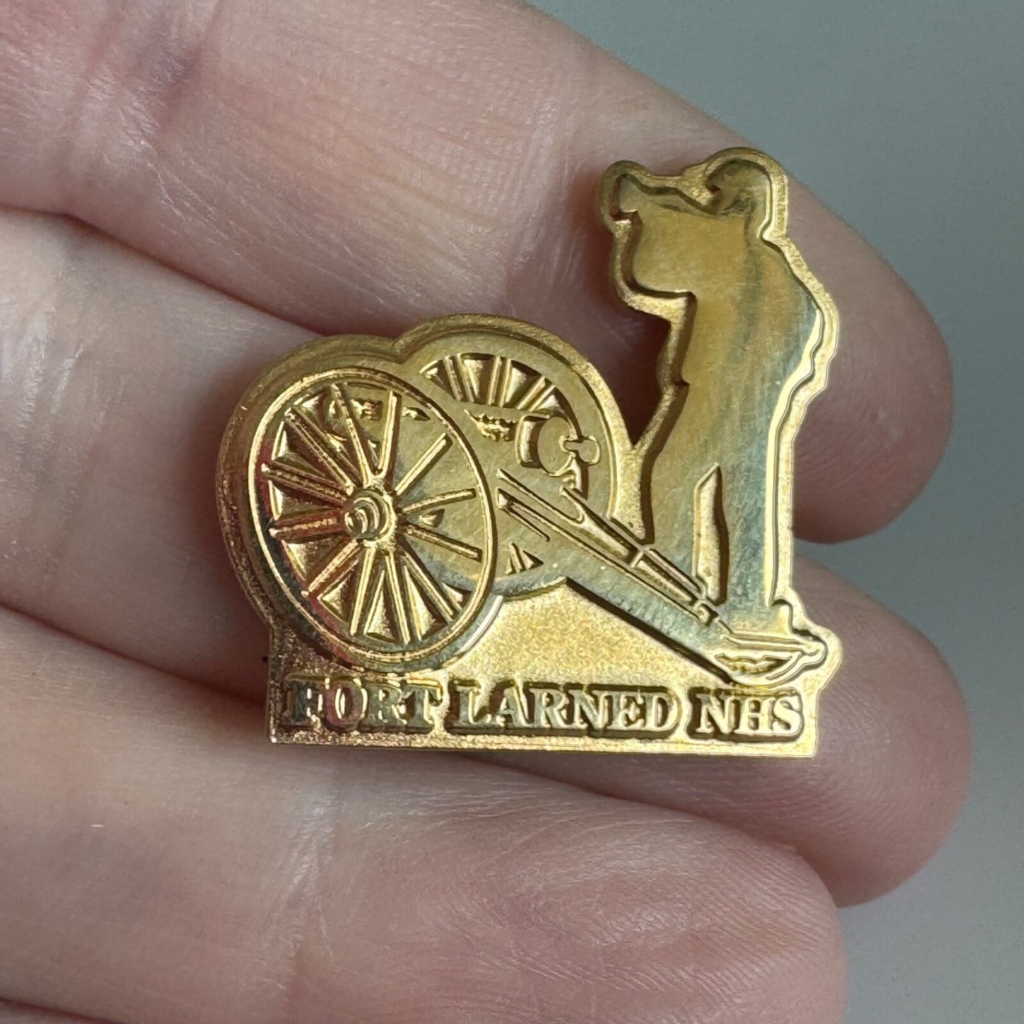 Fort Larned National Historic Site Gold Pin with Cannon and Bugler Kansas