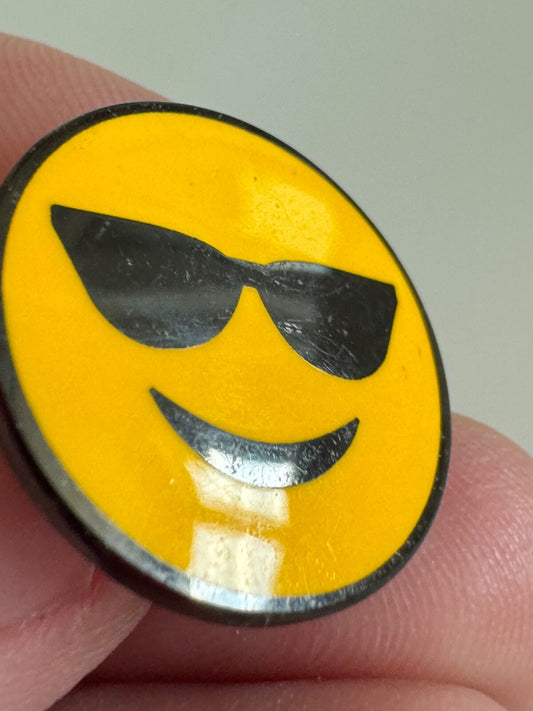 Smiley Face with Sunglasses Emoji Lapel Pin Tie Tack