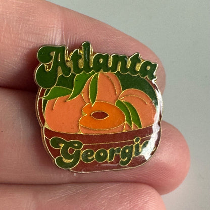 Vintage Atlanta Georgia Peaches Peach Souvenir Tourist Lapel Pin