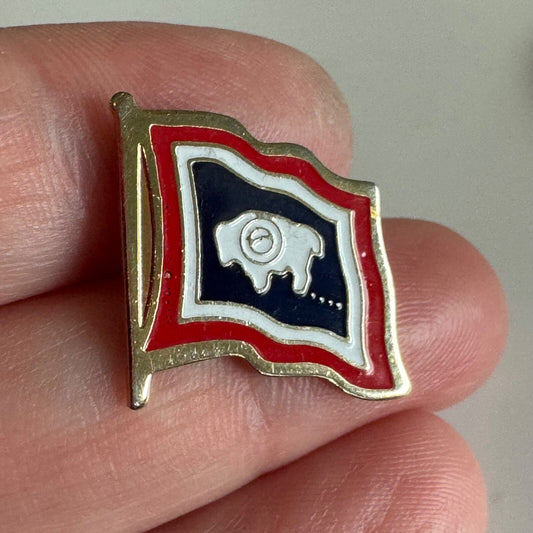 Vintage Wyoming Flag Enamel Lapel Pin