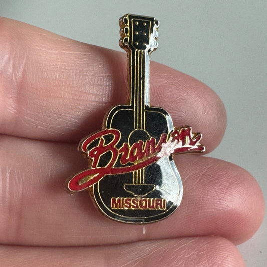 Vintage Branson Missouri Guitar Souvenir Tourist Lapel Pin