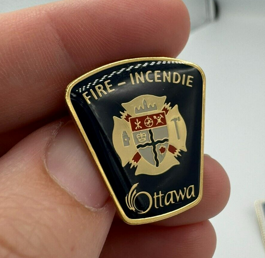 Vintage Ottawa Fire Department Fireman Lapel Pin Canada Incendie