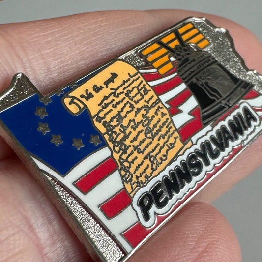 Pennsylvania State Pin – Liberty Bell and Constitution Design