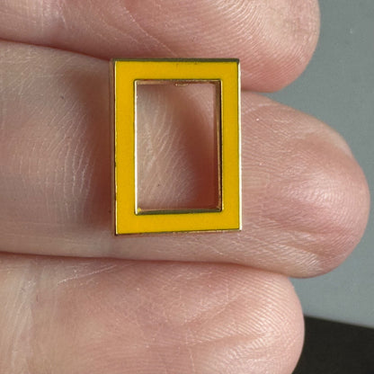 National Geographic Society Yellow Rectangle Pin Border – Iconic Logo Lapel