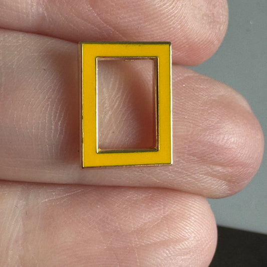 National Geographic Society Yellow Rectangle Pin Border – Iconic Logo Lapel
