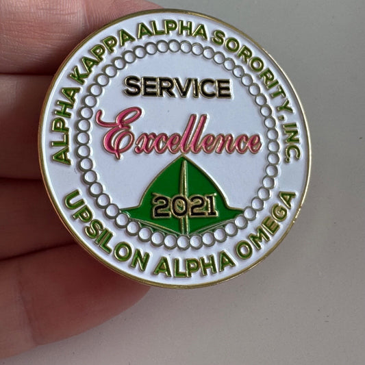 2021 Alpha Kappa Alpha Sorority Upsilon Alpha Omega Service Excellence Pin