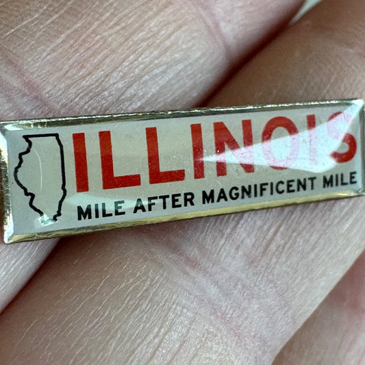 Vintage Illinois Mile After Magnificent Mile Lapel Pin Souvenir Tourist