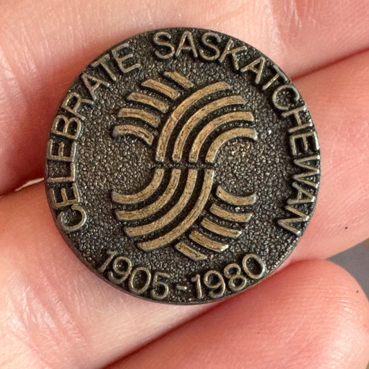 1980 Vintage Celebrate Saskatchewan Lapel Pin Souvenir 175 Years