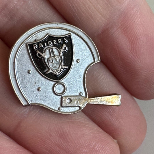 Vintage Raiders Football Helmet Logo Silver Pin