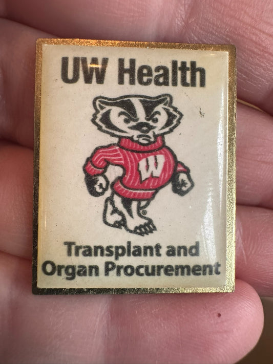 Vintage University of Wisconsin Health Transplant and Organ Procurement Pin UW