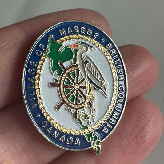 Vintage Village of Masset British Columbia Canada Lapel Pin 