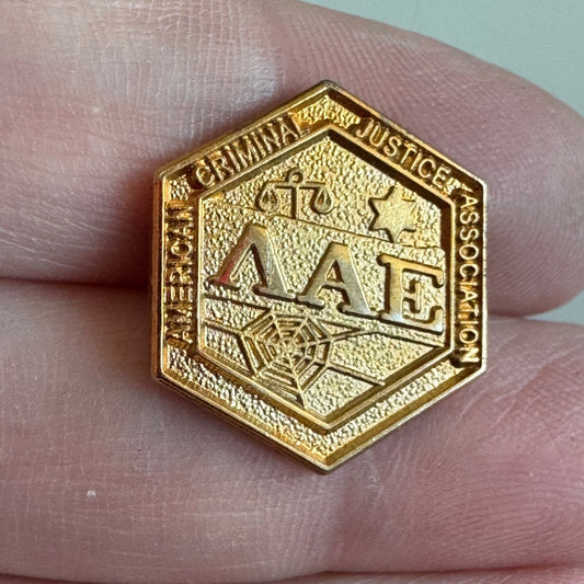 Vintage American Criminal Justice Association Lambda Alpha Epsilon Pin 