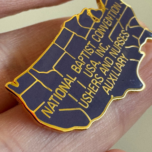 National Baptist Convention Ushers & Nurses Auxiliary USA Map Pin RARE