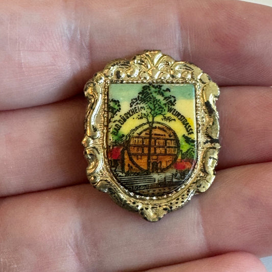Vintage Bad Durkheim Weinstrasse Lapel Pin Germany Souvenir Tourist RARE