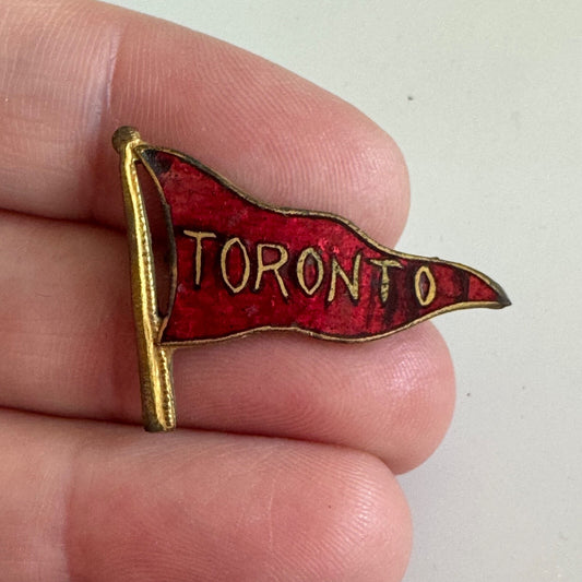 Vintage Toronto Canada Pennant Flag Lapel Pin Brooch