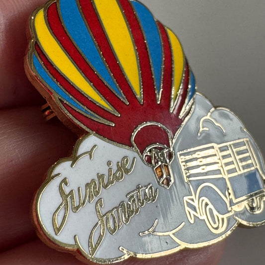 Vintage Sunrise Sonata Hot Air Balloon Lapel Pin RARE