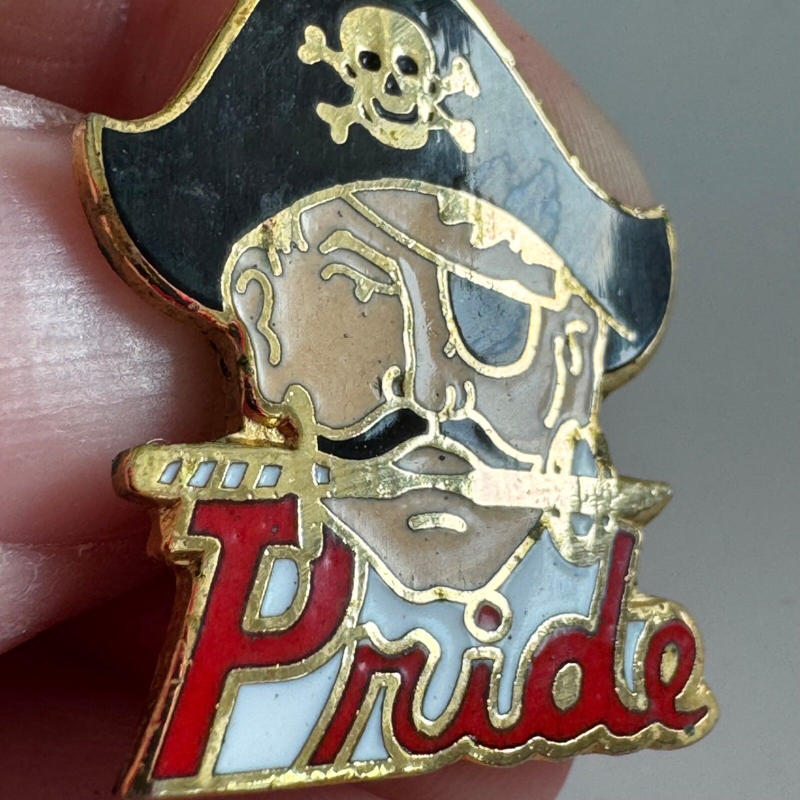 Vintage Pasco County School Pirates Lapel Pin Mascot High School Florida